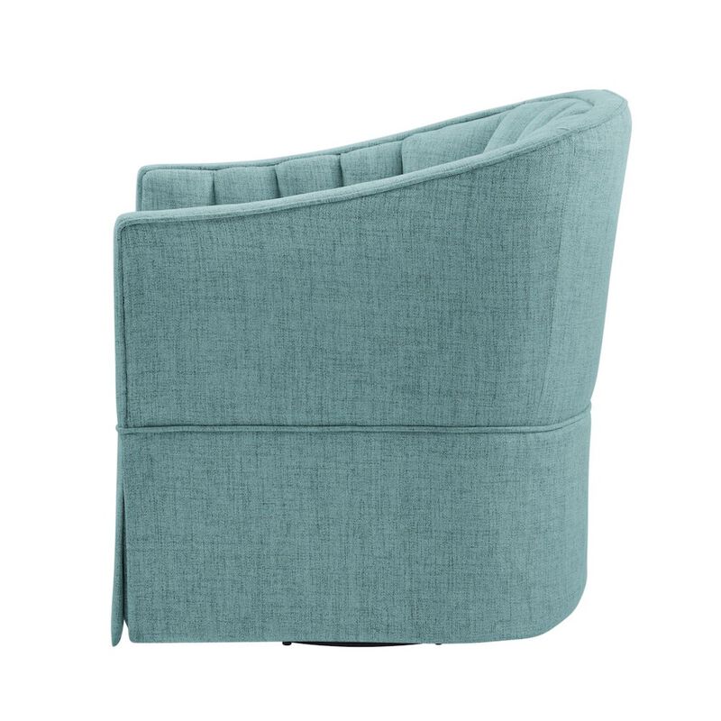 Sanibel Skirted Swivel Accent Chair - Egg Blue