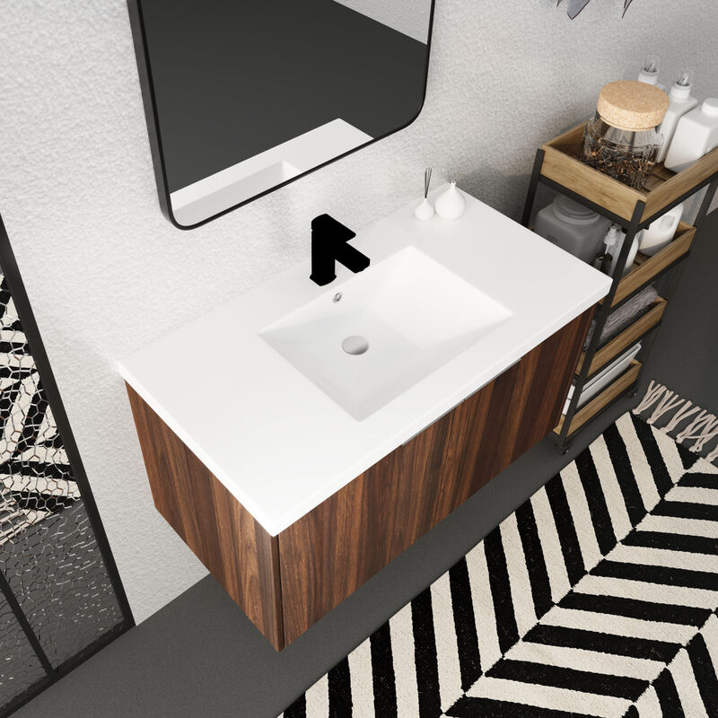 Modern Design 36 Inch Float Mounting Bathroom Vanity With Sink Soft Close Door,2 Doors-00636CAW(KD-Packing)