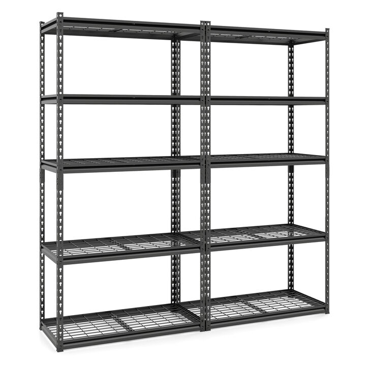 Set of 2 5-Tier Heavy-Duty Wire Shelving Unit with Adjustable Metal Racks