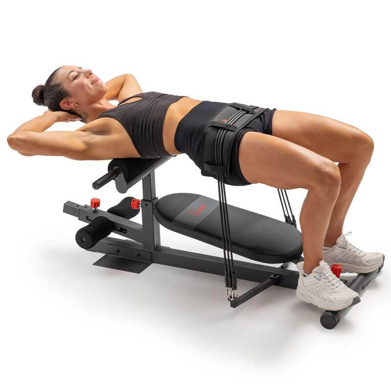 Sunny Health & Fitness 4‑in‑1 Multifunction Core & Glute Trainer with Hip Thrust Pad & 3 Resistance Bands image number 9