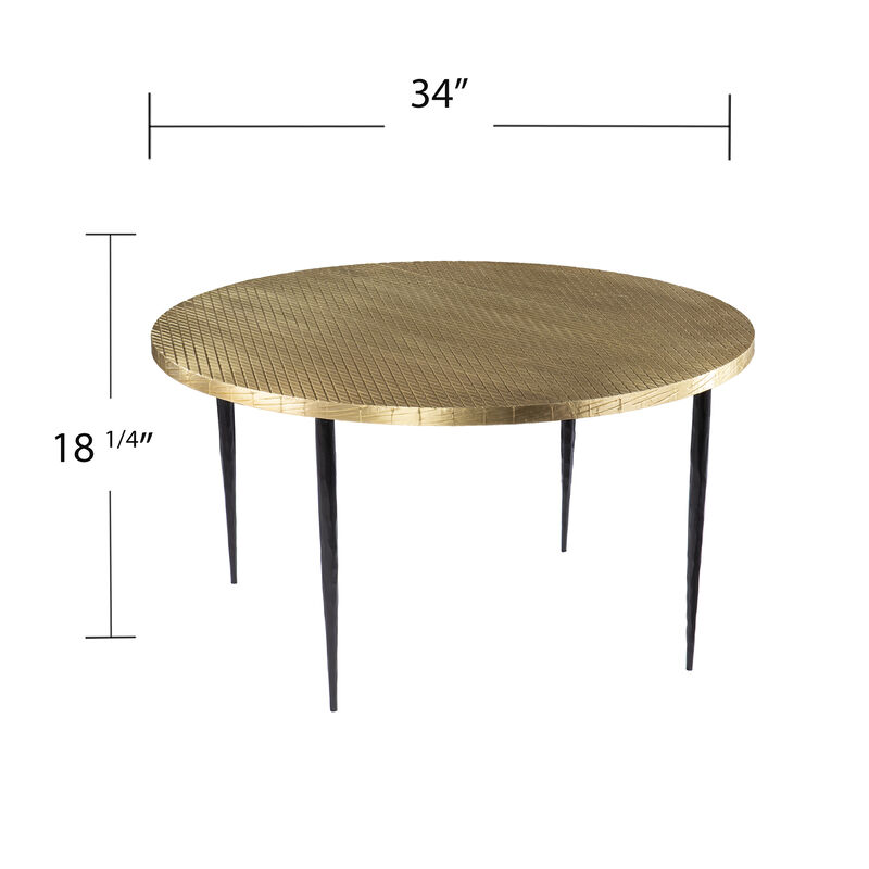 Judmont Round Cocktail Table w/Embossed Top