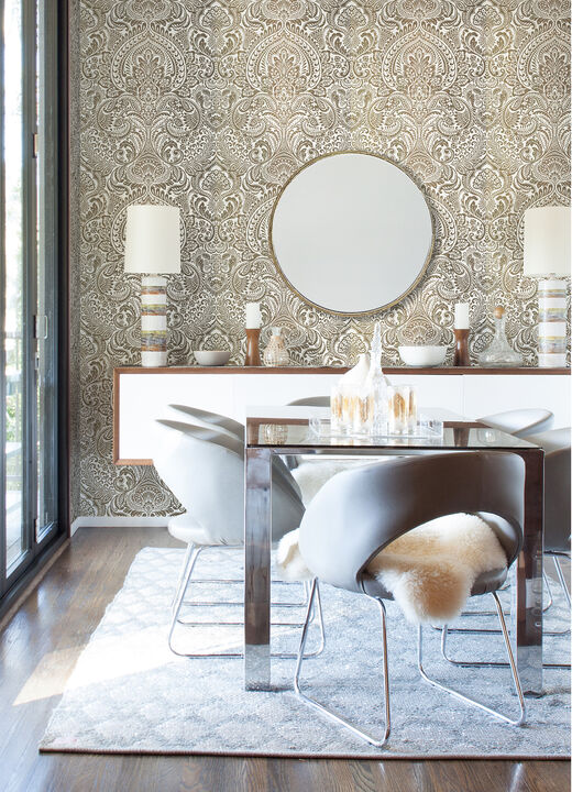 Artemis Gold Floral Damask Wallpaper