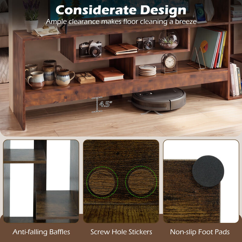 Entertainment Cube TV Stand with Built-in Power Outlets Shelves image number 6
