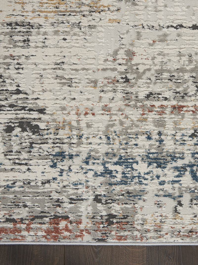 Rustic Textures RUS14 Light Gray/Multicolor 3'11" x 5'11" Rug