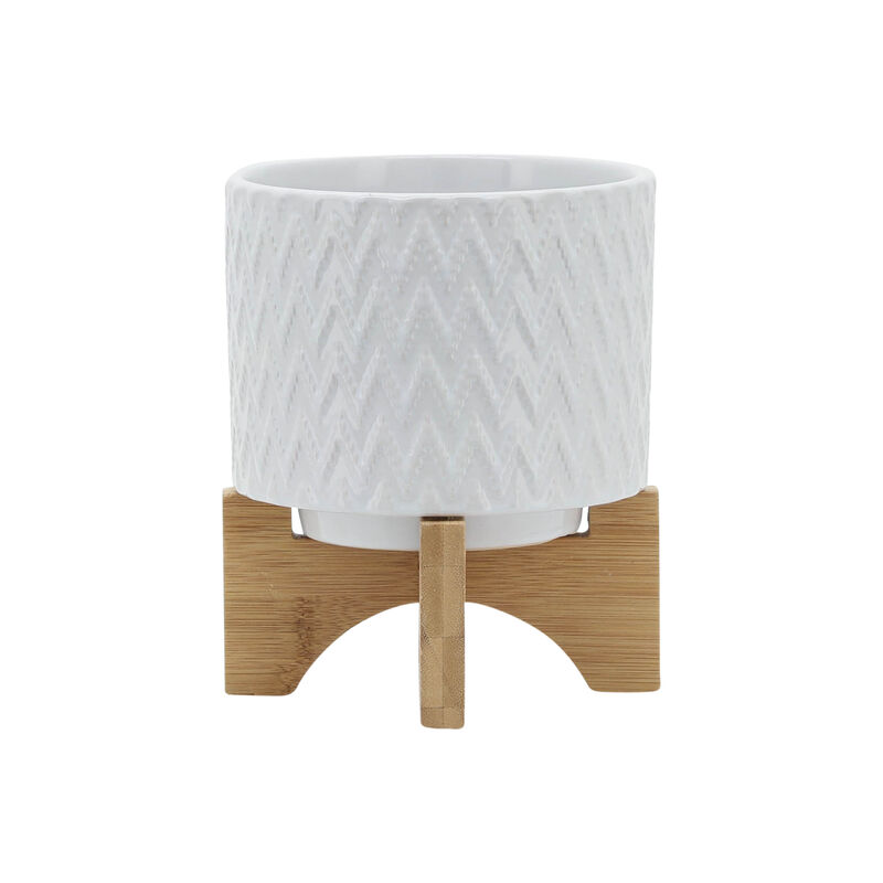 5" Ceramic Chevron Planter image number 1
