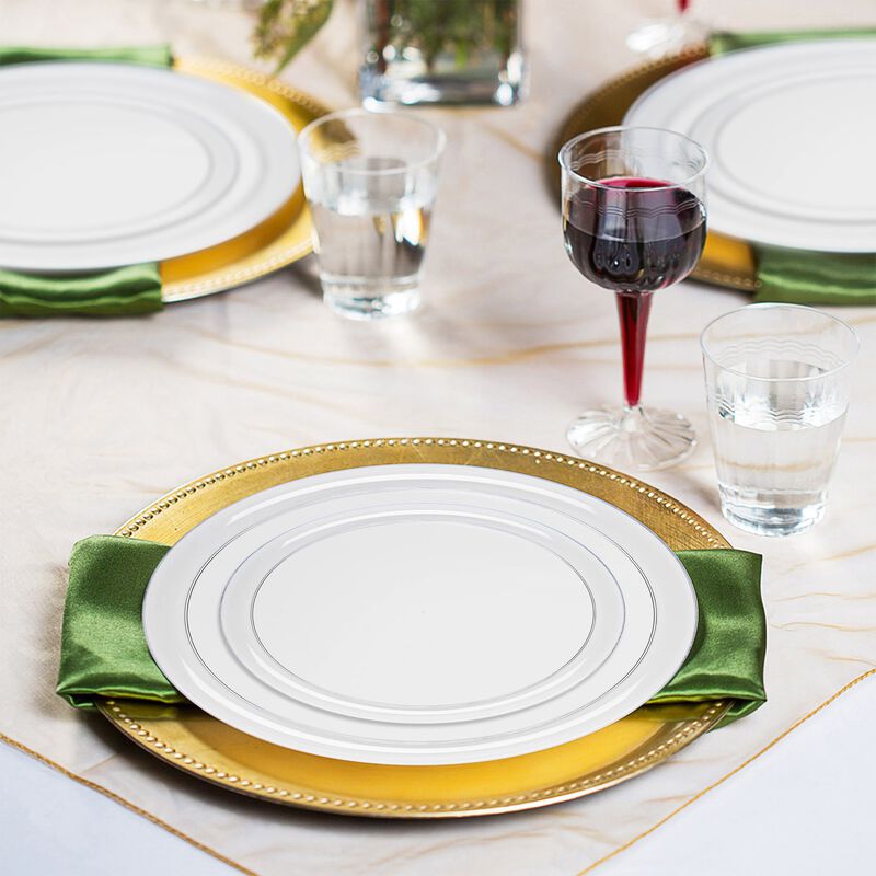 Clear Flat Round Plastic Wedding Value Set (30 Sets) image number 7
