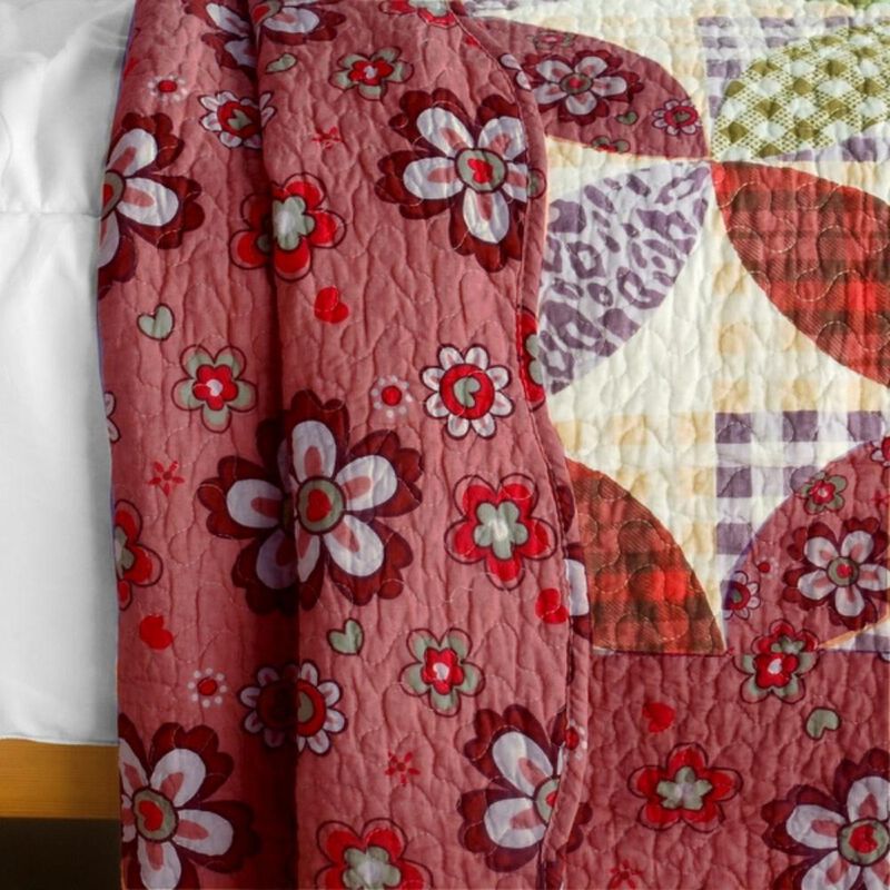 Vermicelli Quilted Cotton Printed Quilt Set Queen Size Temptation of an Angel Design Set image number 3