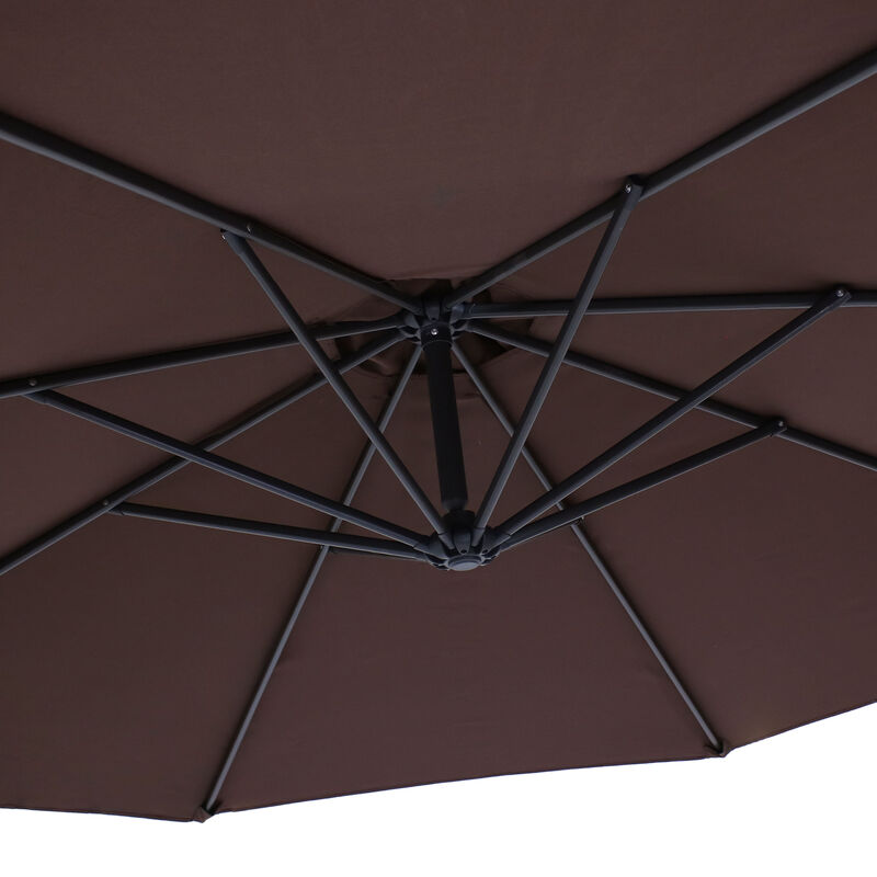 Sunnydaze 10 ft Cantilever Offset Steel Patio Umbrella with Crank