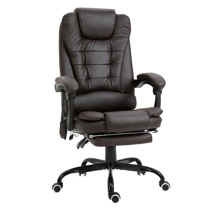Brown Relaxation Station: Ergonomic Vibrating Massage Office Chair