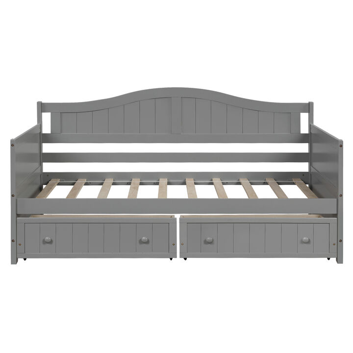 Whisen Modern Style Twin Size Wooden Daybed Sofa Bed with Two Drawers