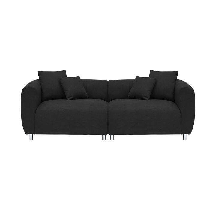 Merax Oversized Mid-Century Loveseat Sofa with Lambswool Fabric