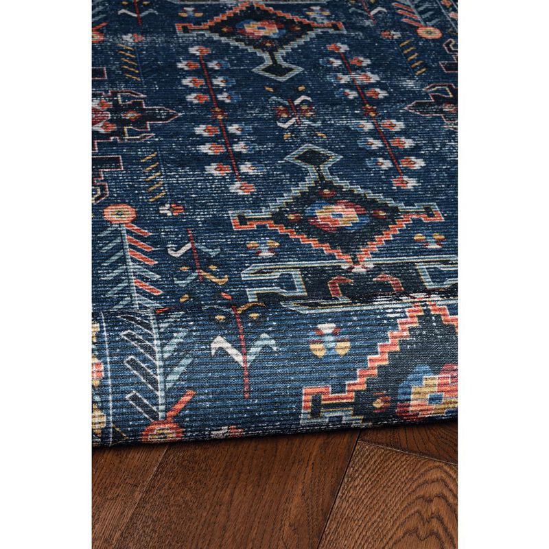 Linon Washable Larson Navy/Ivory, Rug image number 2