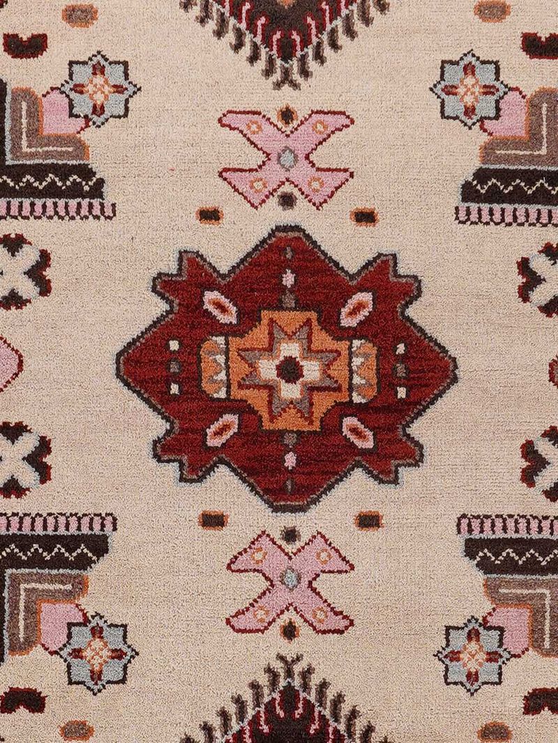 RUGSOTIC CARPETS HAND KNOTTED WOOL & SILK ECO-FRIENDLY ORIENTAL AREA RUGS  - Rectangle Shape, Classic Oriental Traditional , Low Pile Handmade Area Rugs (AF0121) image number 2