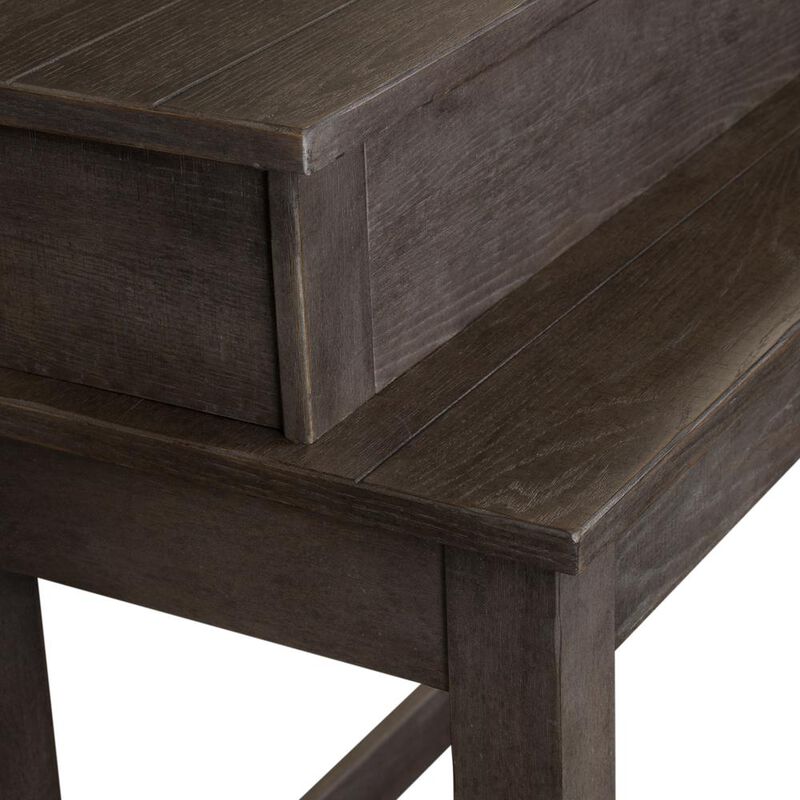 Liberty Furniture Modern Farmhouse Console Bar Table in Dusty Charcoal w/ Heavy Distressing image number 3