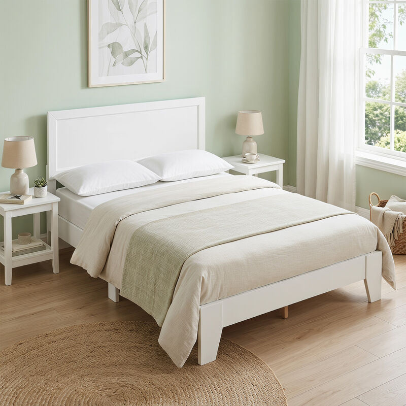 Full Size Upholstered Bed Frame with Headboard, No Box Spring Needed image number 2