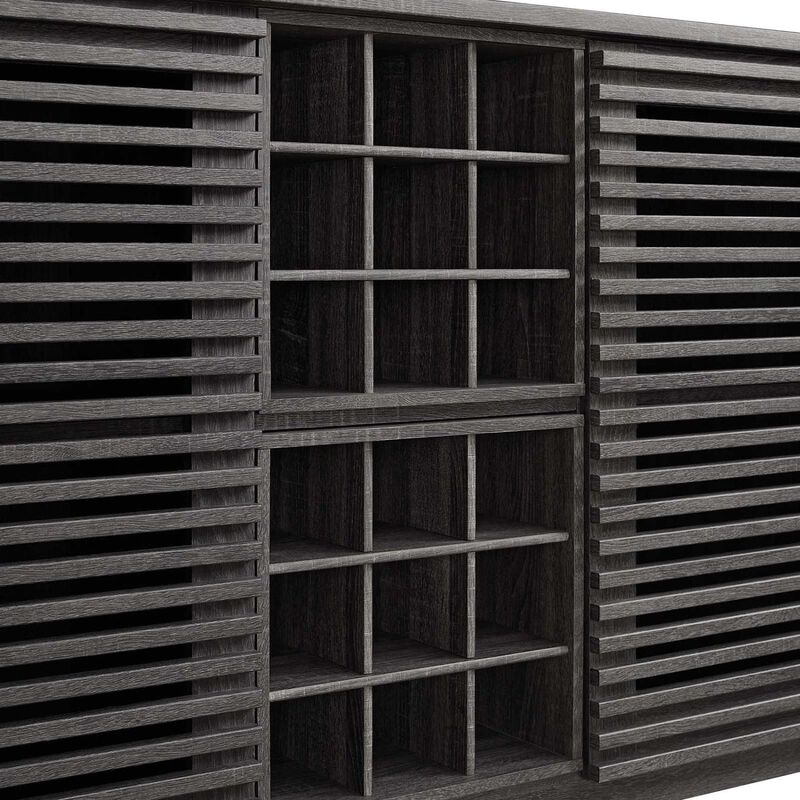 Modway Render Mid-Century Modern Wine Bar Cabinet in Charcoal 17 x 46 x 37 image number 6