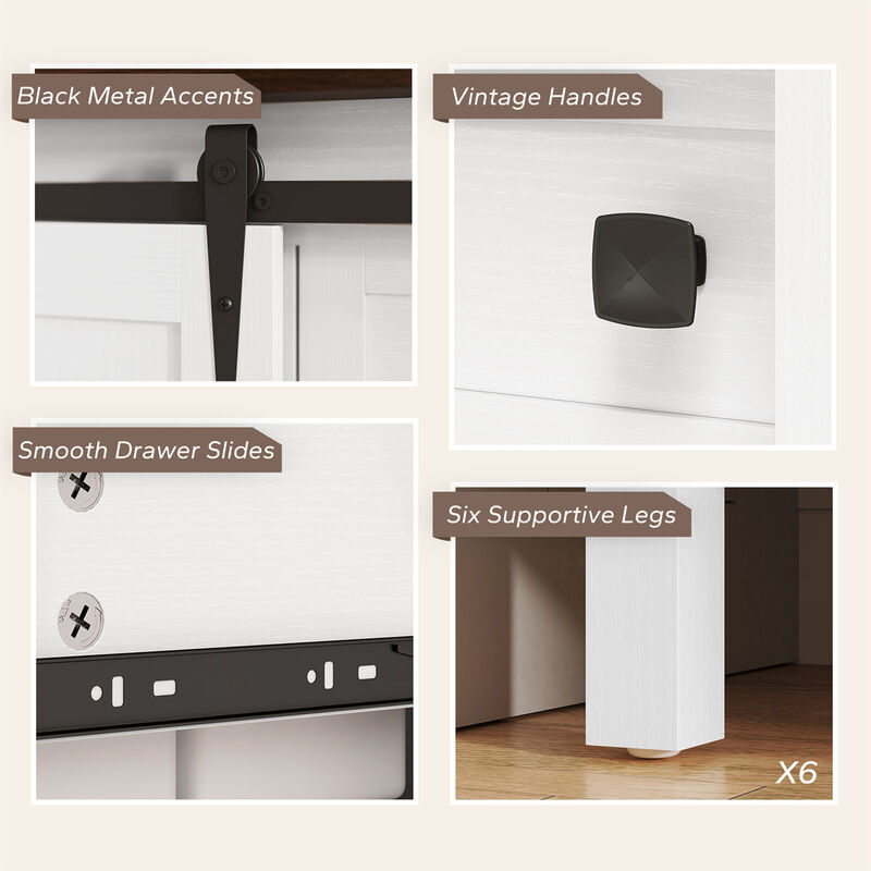 Modern Wooden Sideboard with Storage, Stylish Console for Dining or Living Room