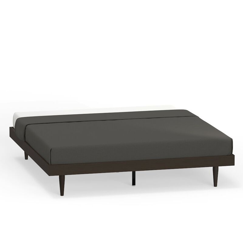 Comfort Pointe Sachse King Solid Wood Platform Bed Frame Walnut