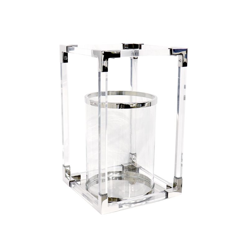 Pasargad Home Soren Chrome Polished Lucite Lantern image number 0
