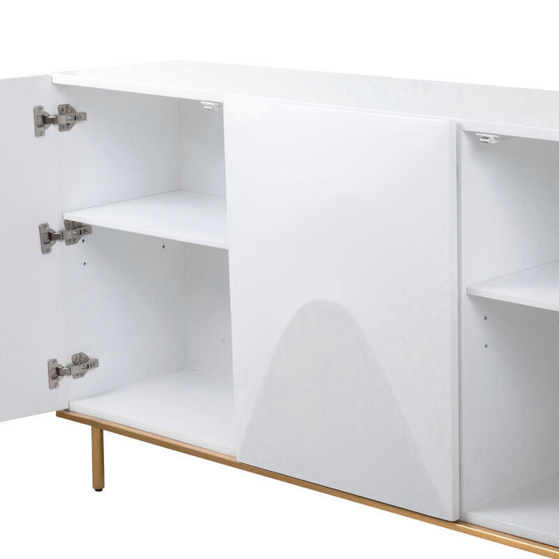 Pasargad Home Polara Sideboard with Geometric Doors with Adjustable Shelves image number 4