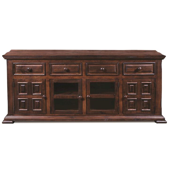 Crafters and Weavers Keystone Panel Door TV Stand - 73 - Brown