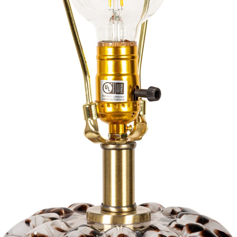 Art Glass Table Lamp with Gold Base image number 8