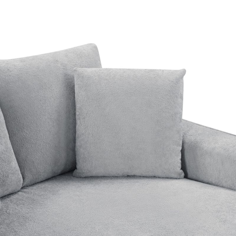 Bled Snowflake Velvet Chaise Sofa with Storage image number 8