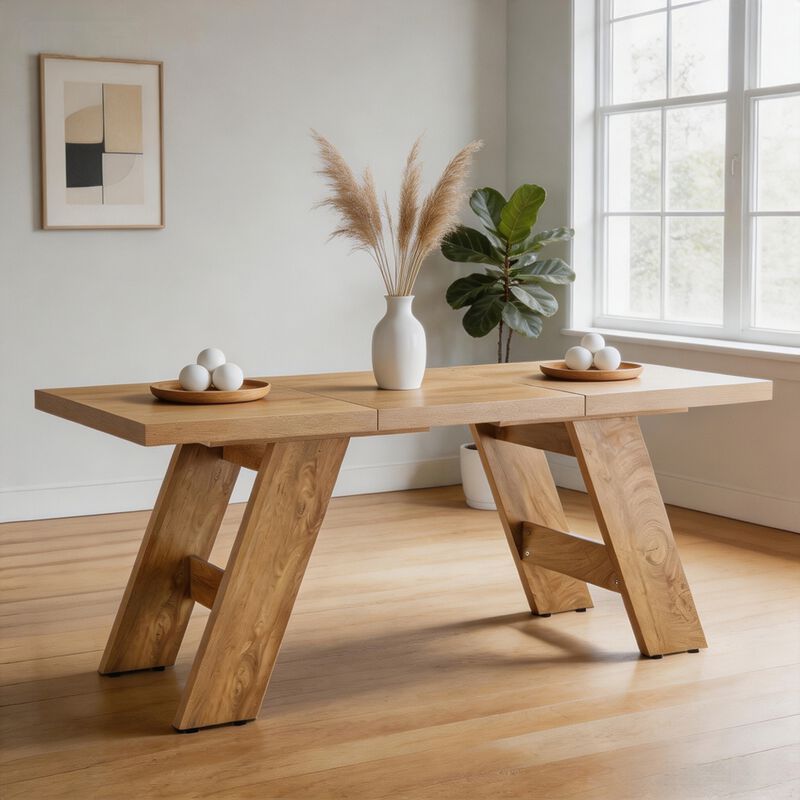 Whisen Dining Table with V-Leg, MDF Space-Saving for Home Kitchen image number 5