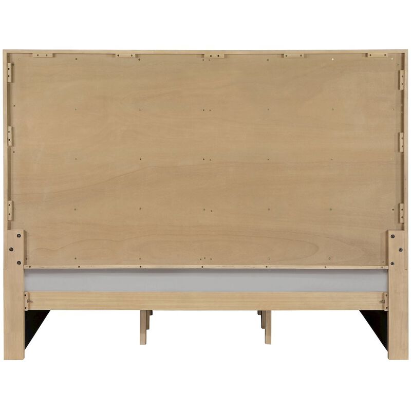 Meridian Furniture Casa Cream Vegan Leather Queen Bed