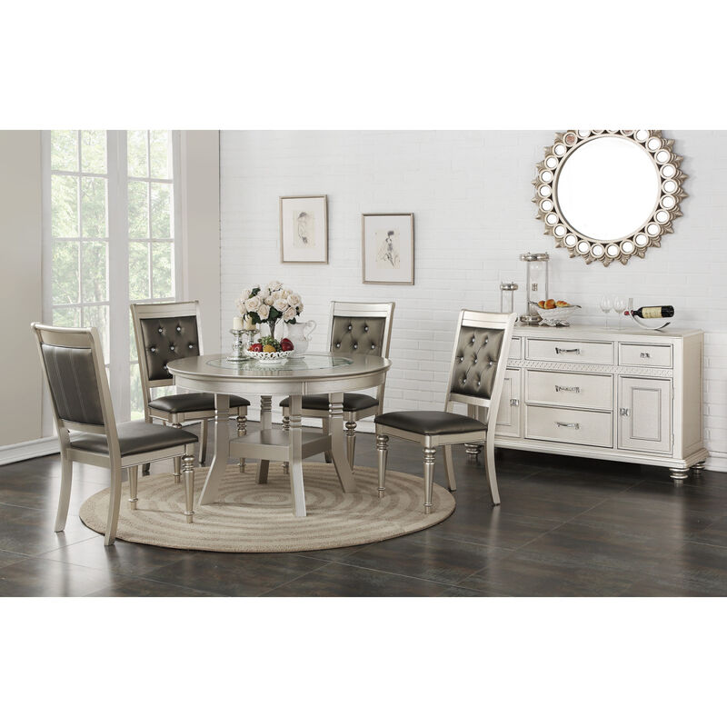 Streamdale Dining Chairs With Tufted Back, Silver(Set Of 2) image number 4