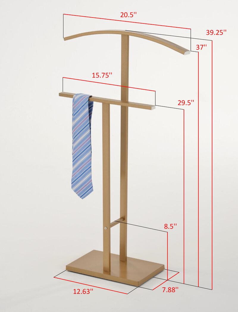 Kings Brand Furniture - Dossi Metal Suit Valet Stand, Clothes Rack, Clothing Organizer, Jacket Hanger, Tie Hanger image number 1