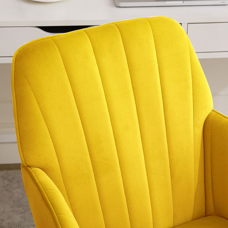 GOODSILO Adjustable Ergonomic Swivel Chair with Memory Foam Cushion and Golden Base image number 8