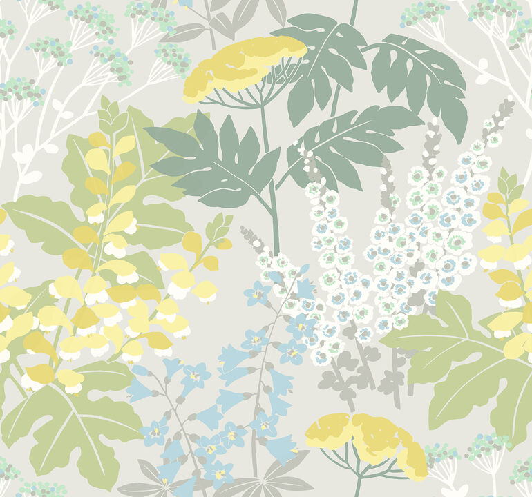 Brie Pastel Forest Flowers Wallpaper