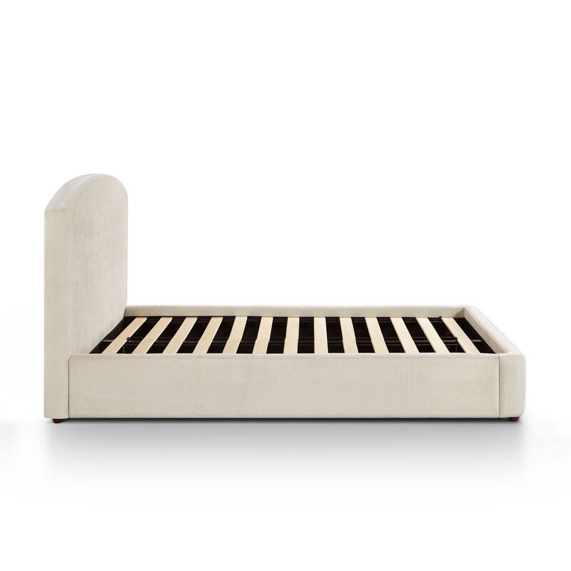 Leah Cream Performance Chenille Queen Bed image number 5