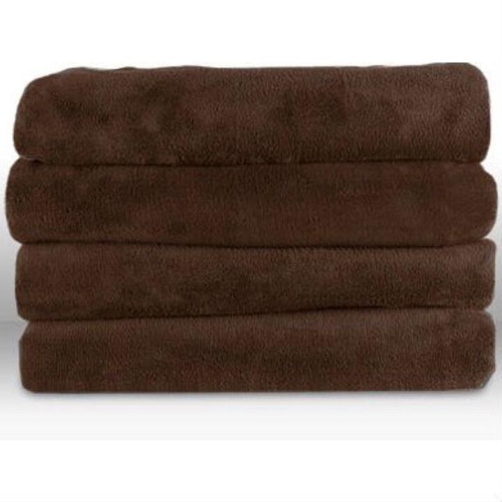 Hivvago Walnut Brown Cuddle Microplush Heated Electric Warming Throw Blanket