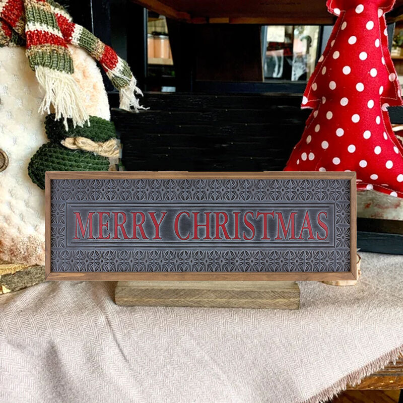 Ornate Metal Merry Christmas Sign For Holiday D&eacute;cor
