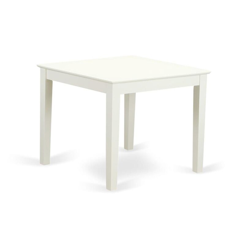 East West Furniture Oxford  Square  Dining  Table  -  Linen  White