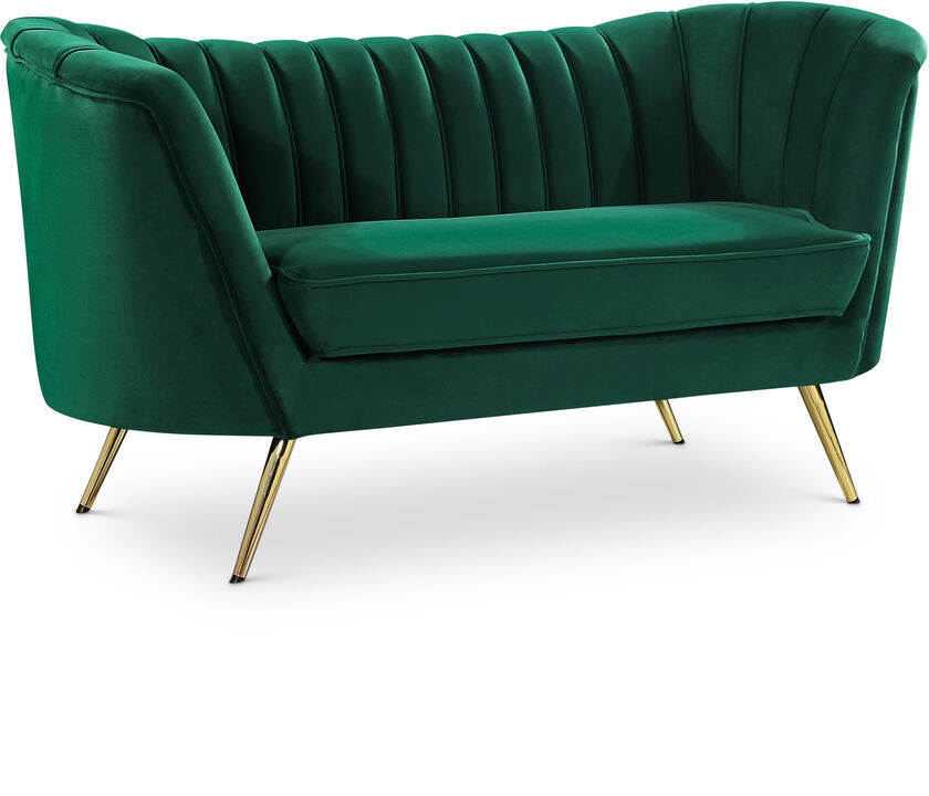 Meridian Furniture Margo Green Velvet Loveseat