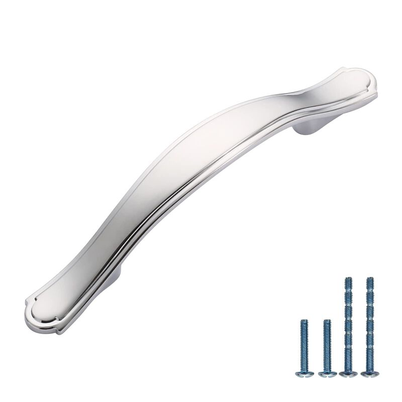 AOOTOCH 10 Pack Polished Chrome Kitchen Cabinet Handles Cabinet Pulls 3 inch Hole Center Cabinet Hardware Drawer Handles for Cab