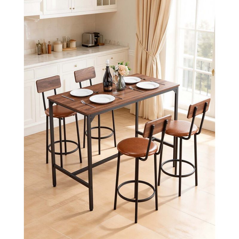 5-Piece Bar Table and Chair Set 47" for Living Room Use image number 6