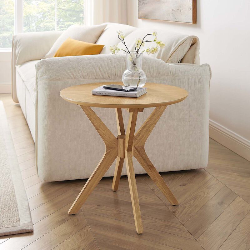 Crossroads 24&rdquo; Round Wood Side Table image number 7
