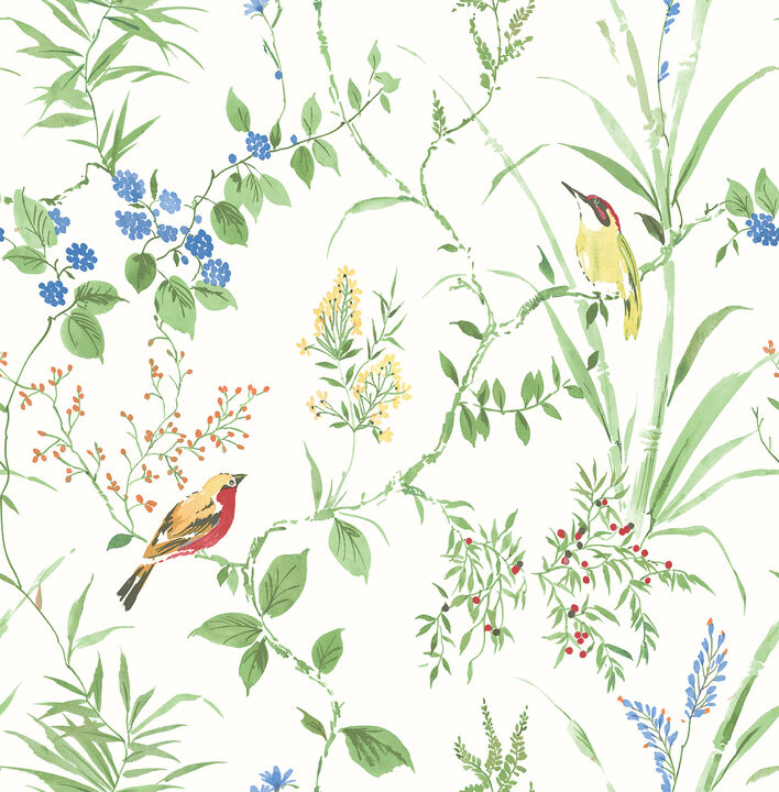Imperial Garden Multicolor Botanical Wallpaper (Set of 2)
