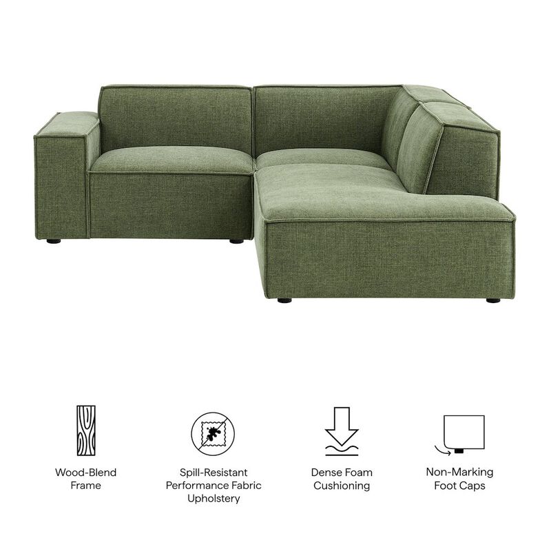Restore 3-Piece Performance Fabric Upholstered Modular L-Shaped Sectional Sofa image number 1