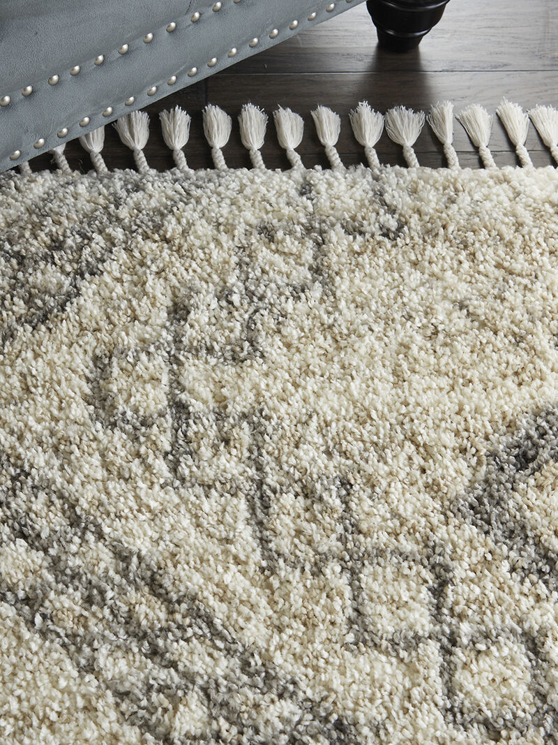 Oslo Shag OSL02 Ivory/Gray 4' x 6' Rug