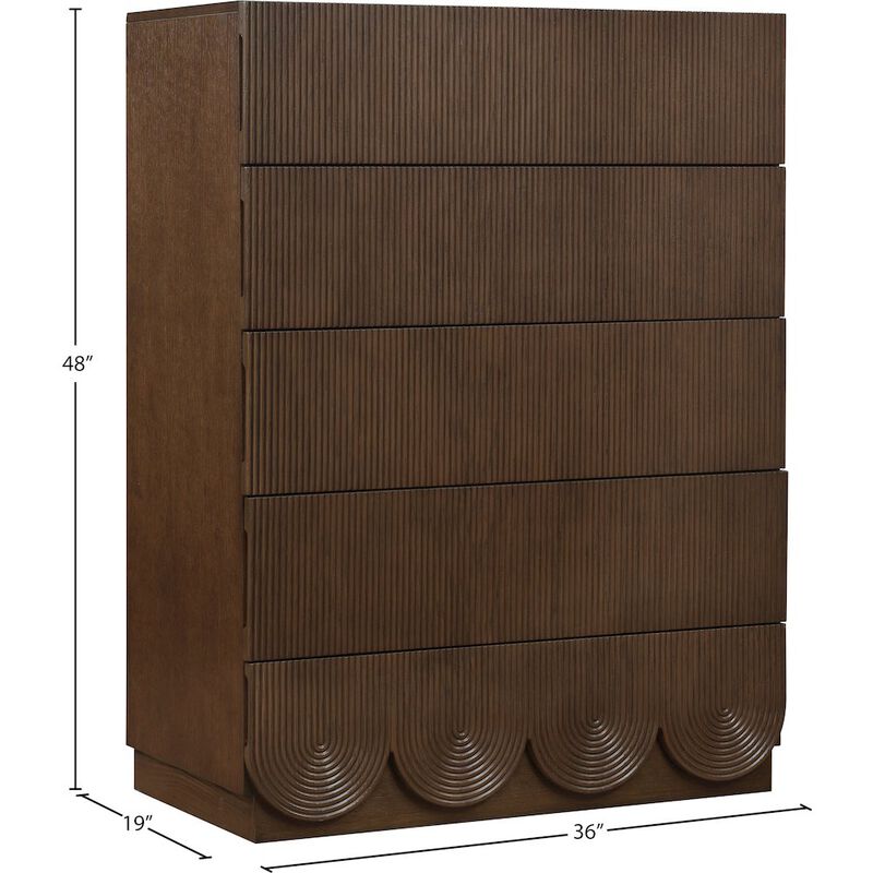 Meridian Furniture Scallop Brown Chest