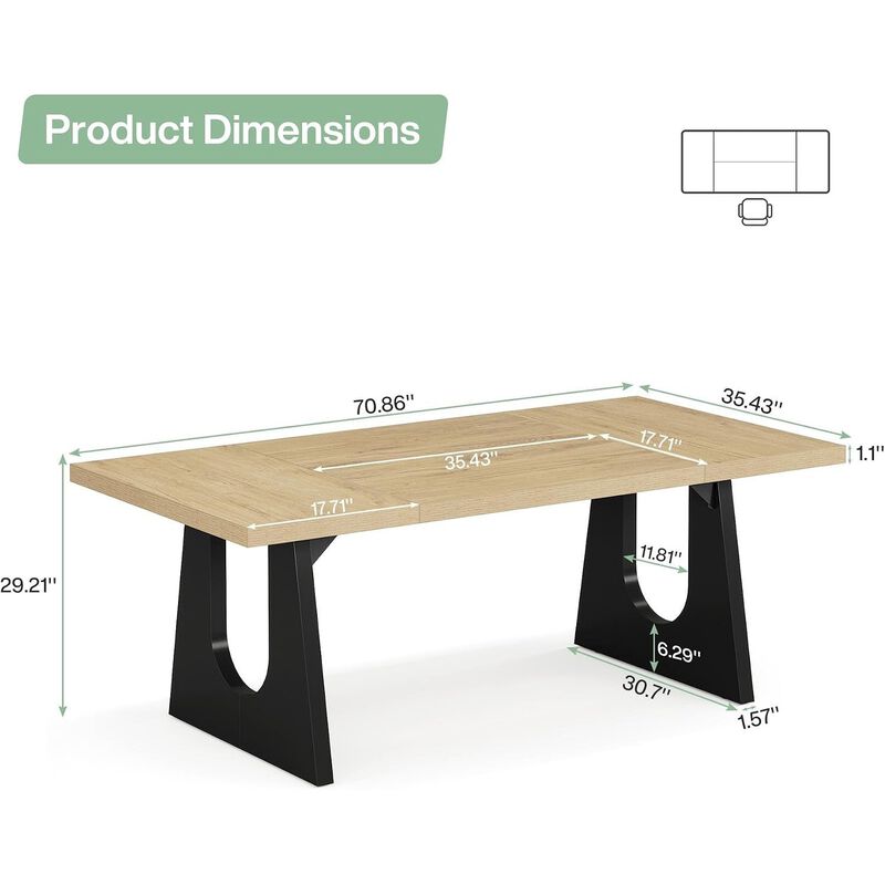 70.86" Modern Executive Desk image number 4