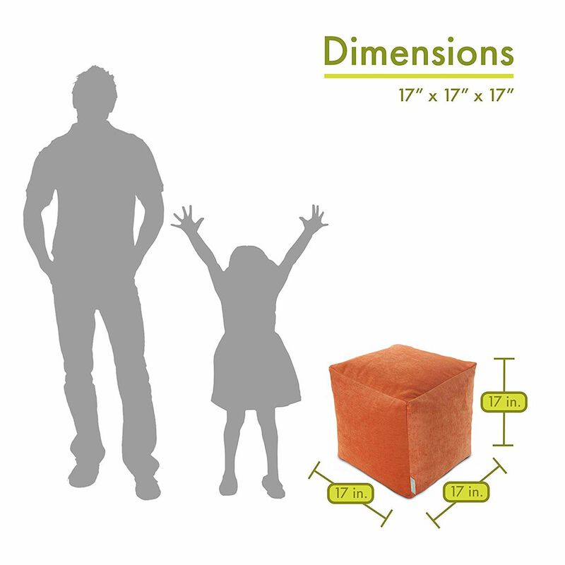 Majestic Home Goods Cube Pouf Villa Orange