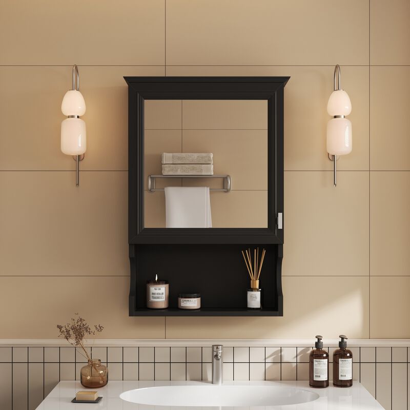 ELEMENT ACE Wall Mounted Bathroom Storage Cabinet with Mirror and Adjustable Shelf image number 1