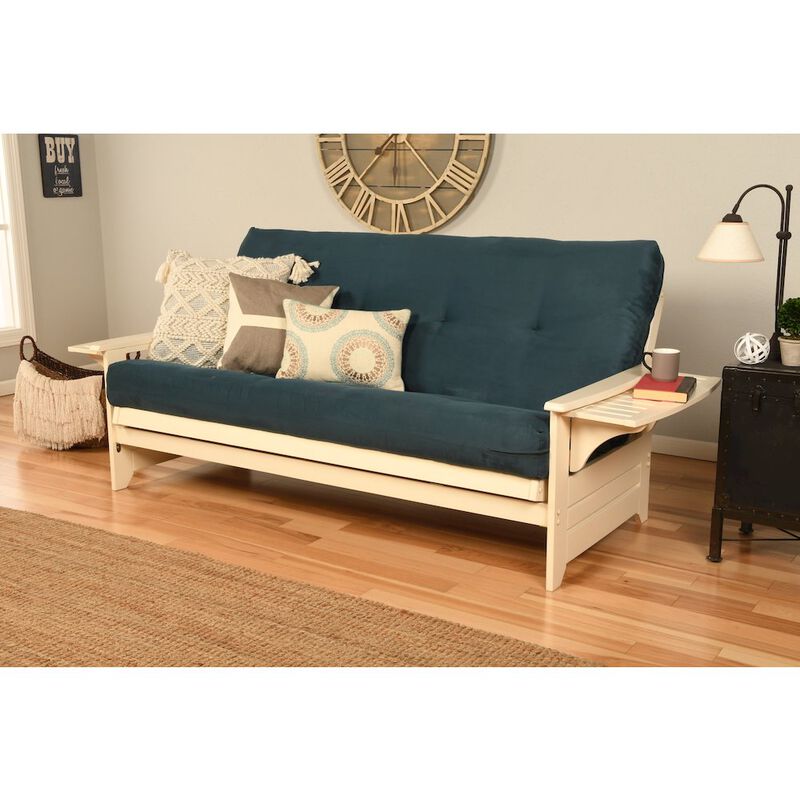 Phoenix Frame-Antique White Finish-Suede Navy Mattress image number 2