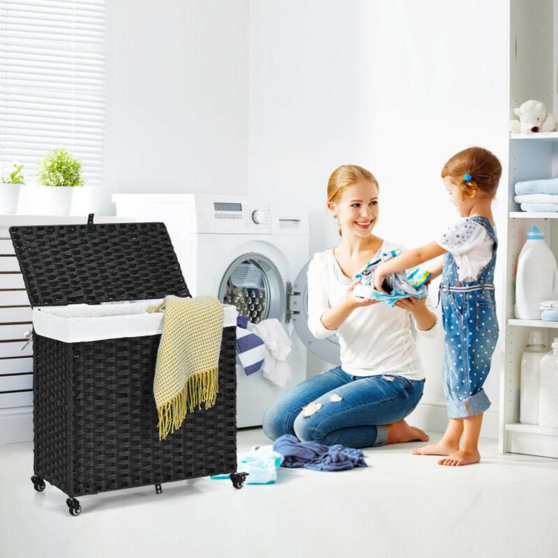 Hivvago Laundry Hamper with Wheels and Lid